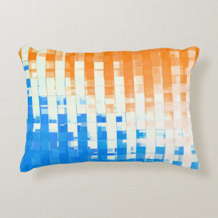 Oranje en blauw accent kussen