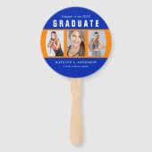 Oranje en blauw Afstuderen Foto collage Handwaaier (Voorkant)