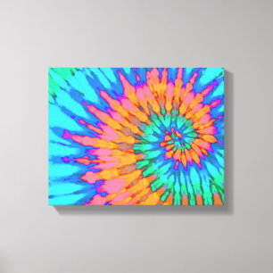 Oranje en blauw beeld 14 x 11 inch art canvas afdruk