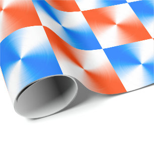 Oranje en blauw cadeaupapier
