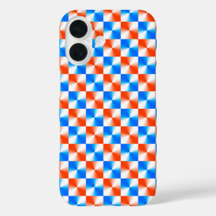 Oranje en blauw iPhone 16 hoesje