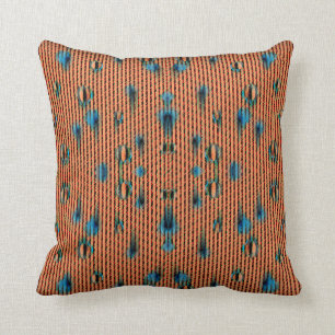 Oranje en blauw configuratievenster verbranden kussen