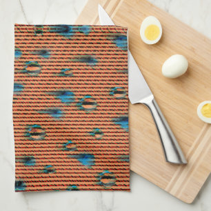 Oranje en blauw configuratievenster verbranden theedoek