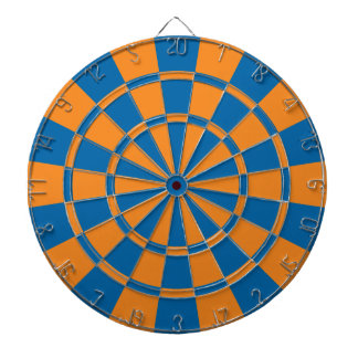 Oranje en blauw dartbord