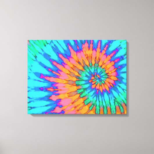 Oranje en blauw kleurstof 24 x 18 inch art canvas afdruk (Voorkant)