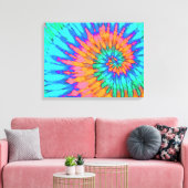 Oranje en blauw kleurstof 24 x 18 inch art canvas afdruk (Insitu (Woonkamer))