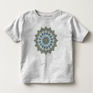 Oranje en blauw Mandala Kinder Shirts