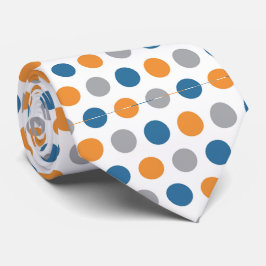 Oranje en blauw patroon stropdas