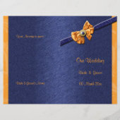 Oranje en blauw trouwprogramma (Achterkant)