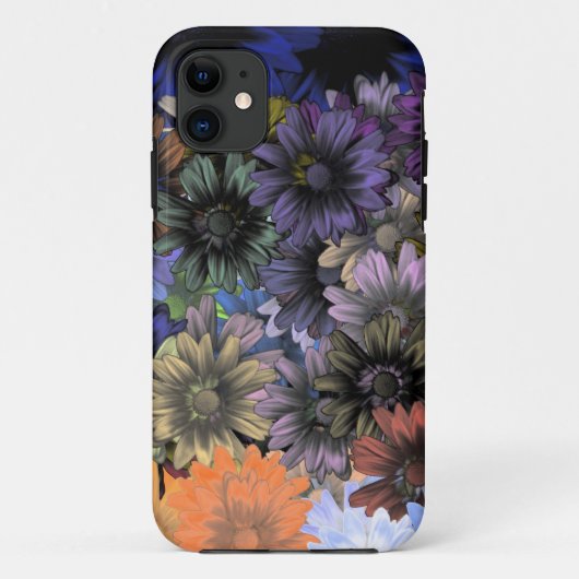 Oranje en blauwe bloemen Case-Mate iPhone case (Achterkant)