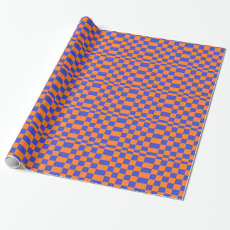 Oranje en blauwe controleurs cadeaupapier