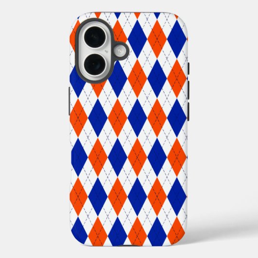 Oranje en blauwe diamanten argyle Case-Mate iPhone case (Achterkant)
