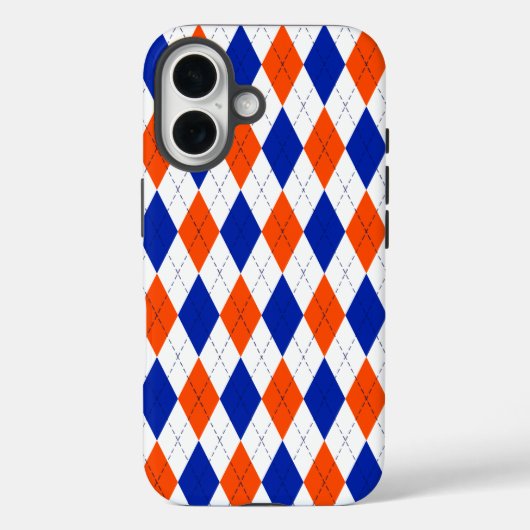 Oranje en blauwe diamanten argyle Case-Mate iPhone case (Achterkant)