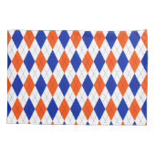 Oranje en blauwe diamanten argyle kussensloop (Achterkant)