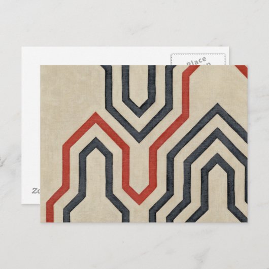 Oranje en blauwe grafische lijnen briefkaart (Voorkant / Achterkant)