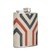 Oranje en blauwe grafische lijnen heupfles (Rechts)