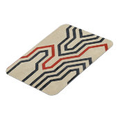 Oranje en blauwe grafische lijnen magneet (Linkerzijde)