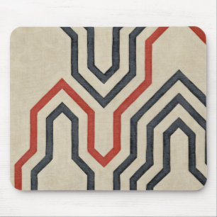 Oranje en blauwe grafische lijnen muismat