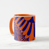 Oranje en blauwe leng mok (Voorkant links)