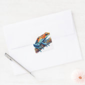 Oranje en Blauwe Poison Dart Frog Vierkante Sticker (Envelop)
