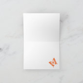 Oranje en Blauwe Vlinder Dank Je Wel Bedankkaart (Binnen)