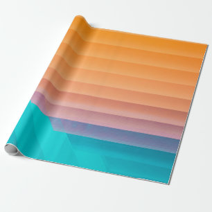 Oranje en blauwgroen illustratie cadeaupapier