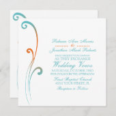 Oranje en Blauwgroen uitnodiging tot het uitzenden (Voorkant / Achterkant)