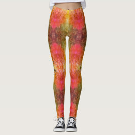 Oranje en Bos Groen personaliseer de Kwaliteit van Leggings