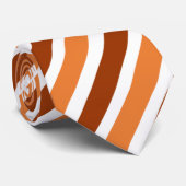Oranje en bruin gestreept stropdas (Opgerold)