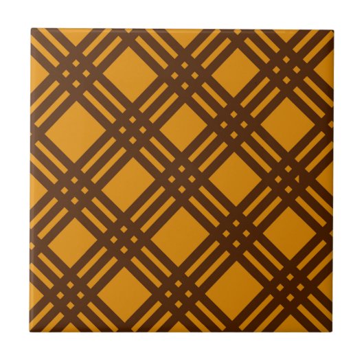 Oranje en bruin tegeltje (Voorkant)