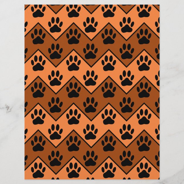 Oranje en bruine Chevron met een hond-paw-patroon (Voorkant)