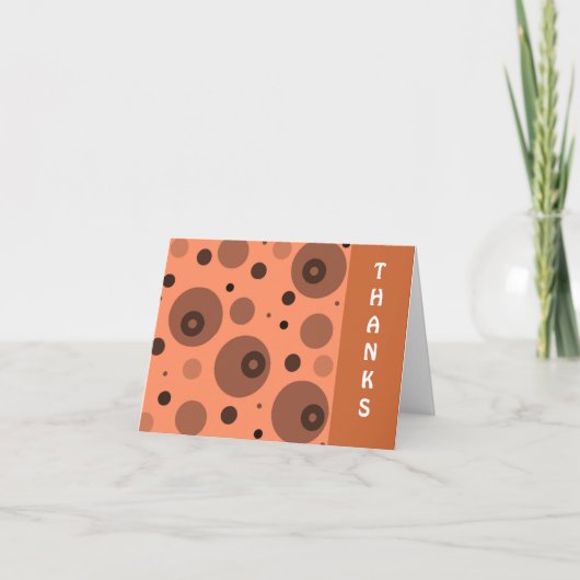 Oranje en bruine cirkels Dank u Bedankkaart (Voorkant)
