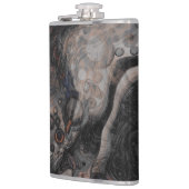 Oranje en bruine moderne kunst heupfles (Links)