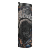 Oranje en bruine moderne kunst thermosbeker (Geroteerd rechts)