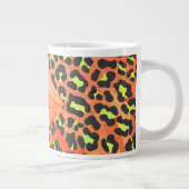 Oranje en geel afdrukken van leopard Monogram Extra Grote Beker (Rechts)