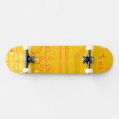 Oranje en geel circuit board skateboard (Horizontaal)