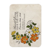  Oranje en geel hout, behalve de datum Magneet (Verticaal)