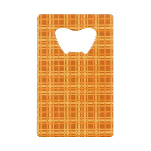 Oranje en geel kredietkaart flessenopener