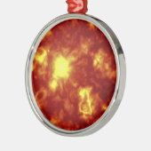 Oranje en geel metalen ornament (Links)