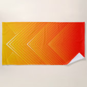 Oranje en geel ombre modern geometrisch ontwerp strandlaken (Voorkant)