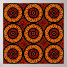 Oranje en geel Retro Mandala