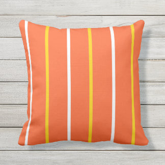 Oranje en geel Thin Striped OutdoorSierkussen Buitenkussen