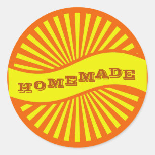 Oranje en geel zonneborst Homemade Label Banner
