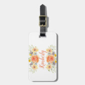 Oranje en gele bloemen bagagelabel (Voorkant verticaal)