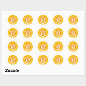 Oranje en gele boeddha ronde sticker (Vel)