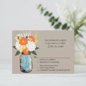 Oranje en gele citrusbloesem Mason Jar | RSVP (Staand voorkant)