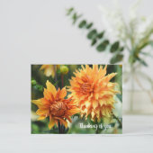 Oranje en gele Dahlia Flowers in Wisley Gardens Briefkaart (Staand voorkant)