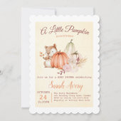 Oranje en Gele Herfst Pompoen Baby shower Kaart (Voorkant)