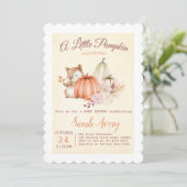 Oranje en Gele Herfst Pompoen Baby shower Kaart (Staand voorkant)