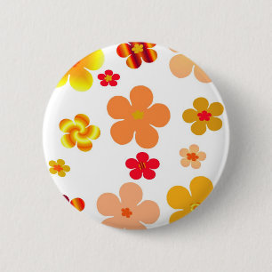 Oranje en gele Pop Kunstbloemen Ronde Button 5,7 Cm